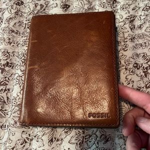 Leather Fossil Passport Holder